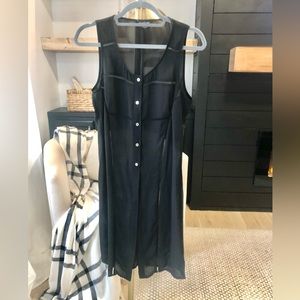 bebe Black Sheer Tunic Top